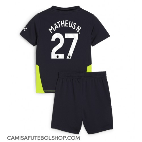 Camisa de time de futebol Manchester City Matheus Nunes #27 Replicas 2º Equipamento Infantil 2024-25 Manga Curta (+ Calças curtas)